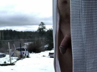 Brisk and snowy, feels refreshing, I'm going to jerk off now.