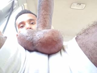 A selfie of me and my Erect Penis In Public inside the Car