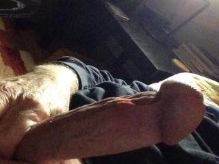 After a Kik session, just about to shoot a stream of cum
