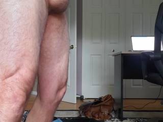 My hard cock standing at attention