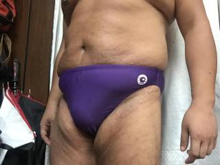 Purple bikini bulge closeups