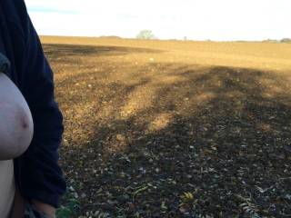 Good timimg - taking a picture of the scenery when a large-breasted lady walked past ...