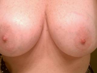 Wife loves cum dumped on her tits!