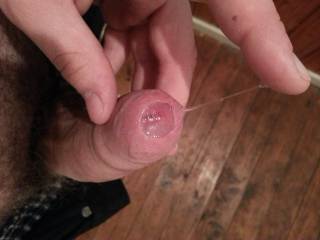 Had an awful lot of precum (for my dick, anyway) and wanted to show it off.