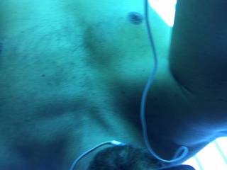 Sitting around relaxing in the tanning bed - different angle