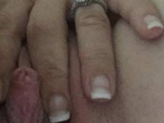 Just got done sucking on that engorged beautiful clit!  😋