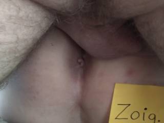 Hubbies balls slappin his wife's asshole as he pounds away during our 3some