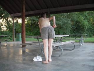 stripping at the park