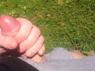 Nice cock and cum!! I love to be outside nude sunshine on my balls