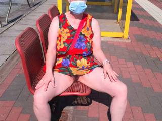 At the train station no panties