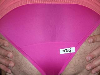 Pink panties with Zoig sticker!