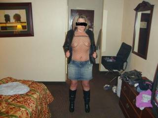 dressed like this seems a good reason to take her out maybe a dark bar  or adult book store. Can picture her on her knees at a glory hole