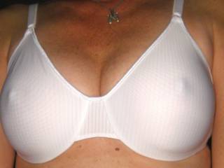 Wife\'s tits in a nice white bra