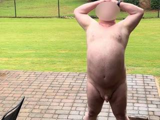 I love being outdoors naked.  Wish I lived somewhere that had a lower risk factor of getting into trouble so I could be out in the yard like this during the day.