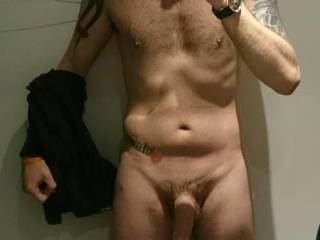 A pic of me just horny and not hard...first with top off too.

Hope people will like..