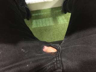 Hole in my jeans in the library