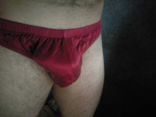 My red satin thong