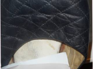 My tiny divk on bleu leather slipper