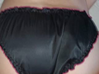 rare black satin panty sex, these panties make cock really hard