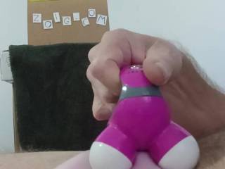 I massage my cock with my toy,then i take matters into my own hands...