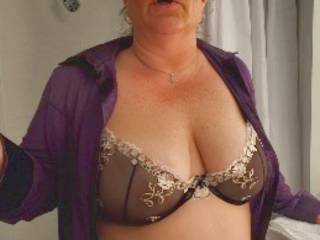 Wife with both of her tits covered up