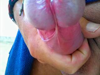 Just a wee wanking session and about to shoot my load, " Open wide " !