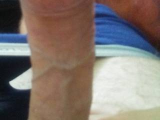 Playing with my uncut cock waiting for u