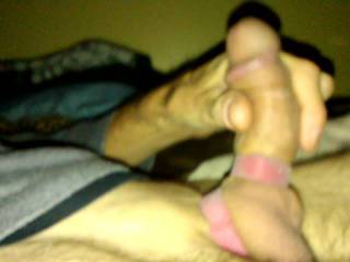 Jacking off  and pumping up my dick to get a big load off. I like it