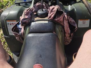 Riding atv with dick out