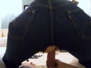 Fucking my shaft with a hole in her Levi\'s