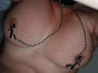Love my husband licking my nipples even they are tightly clamped