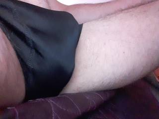 Horny in black silk undies. 😋😋