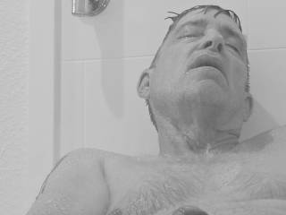 Enjoying myself in the morning shower