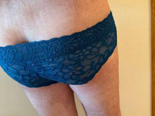 Showing my butt in my sexy blue panties. What do you think?