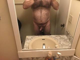 Body shot with hard dick.
