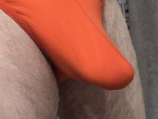 another pair of orange COCKSOX bikini underwear