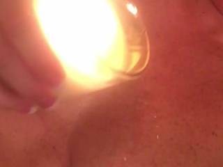 Hot melted candle wax poured over my tits...  so yummy!