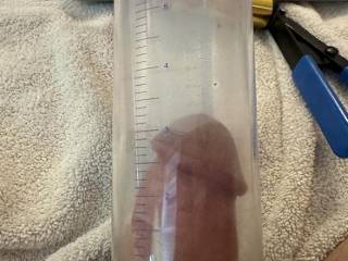 Me in the same pump as bikini man, I had to use the gasket when he didn\'t. I pumped it so hard trying to look as big as I could and it fucking hurt so much. Felt like it was going to tear my dick off. I could never fill my wife up like him.