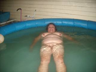 wife plying in pool