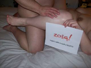 The sign says it all.  Balls deep in Lupo's wife as her cuckold hubby took pics