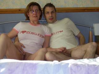 WHAT A GREAT COUPLE, MATCHING SHIRTS AND HOLDING TIGHT.....