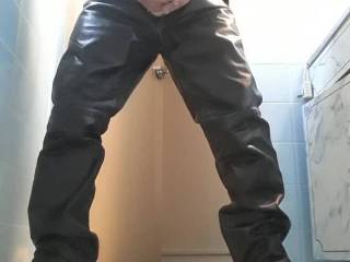 Have my DKNY leather pants. You'll love this video as you hear the sound of my leather pants with every stroke I make! I took longer to cum since I previously had jacked off the same day. Had a date earlier and we got down. Ladies enjoy!