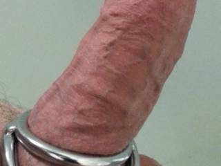 Yes, I'm really me!  My favorite cock and ball toy - my triple welded metal ring set!