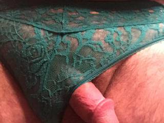 Was asked to model my wife\'s panties...so I did.  Found it kind of exhilarating and sexy.  What do you think?