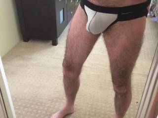 Hubby showing off his new man lingerie