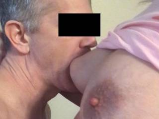 Her lover sucking my wife's big tits