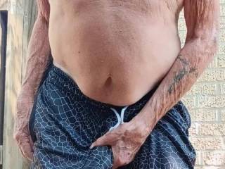 Outside injoying my cock mmm indeed wish you were here for me to unload this cock where are you 💦😋