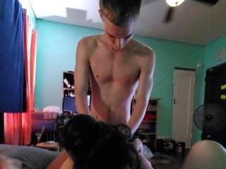 She was 26, no birth control. He was 22. I let him cum in her.