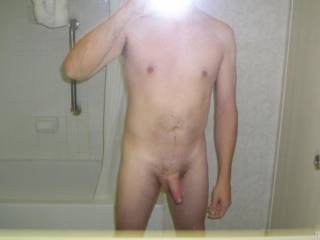Took a picture of my naked body in the bathroom mirror while on a cross-country driving trip.