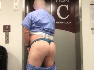 Flashing my thing at the elevators